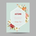 Vintage Autumn Watercolor Hortensia Flowers for Invitation, Wedding, Baby Shower Card Royalty Free Stock Photo