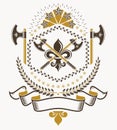 Vintage award design, vintage heraldic Coat of Arms. Vector emblem.