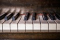 Close up Vintage Baby Grand Piano Keys
