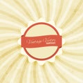 Vintage background with badge. Cool retro background with radial rays and a round placeholder for your text.