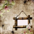 Vintage background with bamboo frame Royalty Free Stock Photo