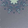 Vintage background. Beautiful round floral pattern in grunge style. Can be used as greeting card or invitation.