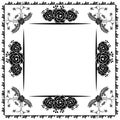 Vintage background with color black and white, with beautiful floral frame, ornate of cards. Vector Royalty Free Stock Photo