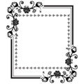 Vintage background with color black and white, with beautiful floral frame, ornate of cards. Vector Royalty Free Stock Photo