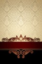 Vintage background with decorative border and ornaments. Royalty Free Stock Photo