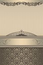 Vintage background with decorative borders and patterns.