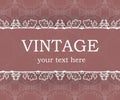 Vintage background with decorative frame. Elegant design element template with place for your text. Floral border. Royalty Free Stock Photo