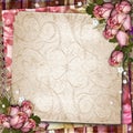 vintage background with dried roses