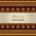 vintage background, elegant antiques, Victorian gold, floral ornament, baroque frame, beautiful invitation Royalty Free Stock Photo