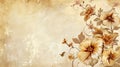 Vintage background with floral borders. Grunge background with flowers.