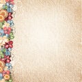 Vintage background with flowers border Royalty Free Stock Photo