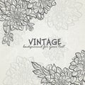 Vintage background with flowers dahlias for your text-EPS10