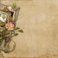 Vintage background with flowers and lace Royalty Free Stock Photo