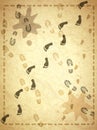 Vintage Background With Foot Prints