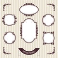 Vintage background foto frames with decorative Royalty Free Stock Photo