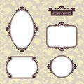 Vintage background foto frames with decorative Royalty Free Stock Photo