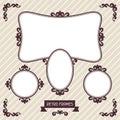 Vintage background foto frames with decorative Royalty Free Stock Photo