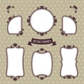 Vintage background foto frames with decorative Royalty Free Stock Photo