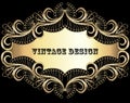 vintage background frame with gold pattern Royalty Free Stock Photo