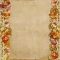 Vintage background with gorgeous flowers and lace Royalty Free Stock Photo