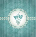 Vintage background with grapevine label Royalty Free Stock Photo