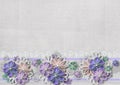 Vintage background with handmade flowers and lace Royalty Free Stock Photo