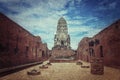 Vintage background the historic landmark of Ayutthaya temples in Thailand is a tourist attraction Royalty Free Stock Photo