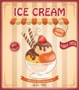 Vintage background with home made ice cream