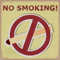 Vintage background with the image of the sign ban cigarettes. Royalty Free Stock Photo