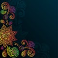 Vintage background with Mandala Indian Ornament.