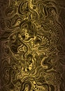 Vintage background with many ornaments and intricate patterns, steampunk doodle style, golden gradient color outline