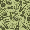 Vintage background with music instruments