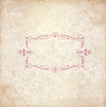 Vintage background with old floral frame space for your text Royalty Free Stock Photo