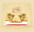 Vintage background with pyramids giza