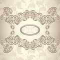 Vintage background with seamless pattern in pearly beige Royalty Free Stock Photo