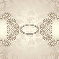 Vintage background with seamless pattern in pearly beige Royalty Free Stock Photo