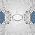 Vintage background with seamless pattern in silver blue Royalty Free Stock Photo