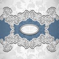 Vintage background with seamless pattern in silver blue Royalty Free Stock Photo