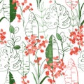 Vintage background. Wallpaper. Blooming realistic flowe