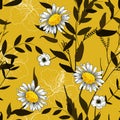 Vintage background. Wallpaper. Blooming realistic isolated flowers. Hand drawn. Vector illustration. Trendy Seamless flower