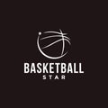 Vintage badge emblem Basketball sport team club league logo with ball and star concept icon vector