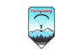 Vintage Badge of Mountain Skydiving Paragliding Sport Club Logo