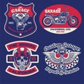 Vintage badge set of motorcycle concept Royalty Free Stock Photo