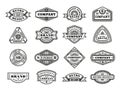 Vintage badges collection. Retro seal, hipster emblem collection. Quality, military graphic template, circle logo for