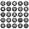 Vintage badges and labels icons set vetor black Royalty Free Stock Photo