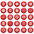 Vintage badges and labels icons set vetor red