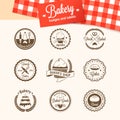 Vintage bakery badges, labels and logos