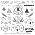 Vintage Bakery Labels element set.Hand sketched Royalty Free Stock Photo