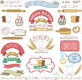 Vintage Bakery Labels elements.Hand sketched Royalty Free Stock Photo