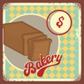 Vintage bakery shop illustration slice bread Vector Royalty Free Stock Photo